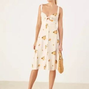 Reformation Frankfort tie front floral dress